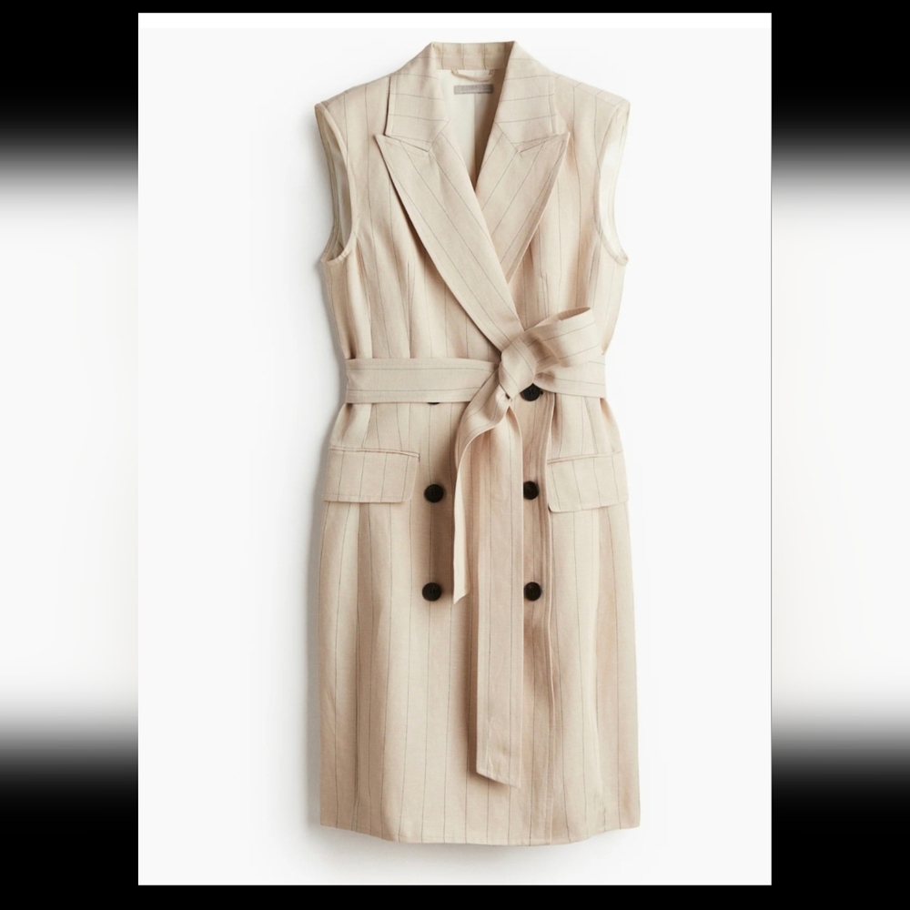 H&M Pinstripe Jacket Sleeveless Dress NWT